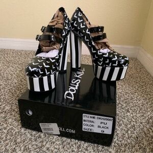Dolls Kill Trickz n Treatz Winged Thing Platform Heels